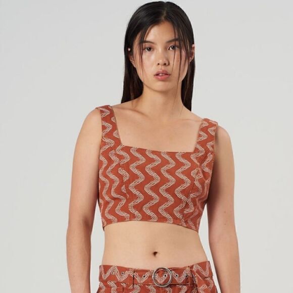 The Ragged Priest Milk It Haze Printed Crop Top Size Medium (UK 10) NWT - Picture 5 of 13